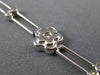 ESTATE .20CT DIAMOND 14K WHITE GOLD DOUBLE LINK FLOWER FLORAL BRACELET#19801