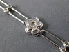 ESTATE .20CT DIAMOND 14K WHITE GOLD DOUBLE LINK FLOWER FLORAL BRACELET#19801