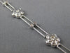 ESTATE .20CT DIAMOND 14K WHITE GOLD DOUBLE LINK FLOWER FLORAL BRACELET#19801