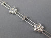 ESTATE .20CT DIAMOND 14K WHITE GOLD DOUBLE LINK FLOWER FLORAL BRACELET#19801