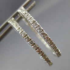 ESTATE .80CT DIAMOND 14KT WHITE GOLD DOUBLE SIDED HOOP HUGGIE EARRINGS #18770