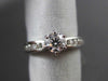 ESTATE WIDE .91CT ROUND DIAMOND 14KT WHITE GOLD SOLITAIRE ENGAGEMENT RING #21702
