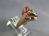 ANTIQUE WIDE 1.0CT OLD MINE DIAMOND & AAA RUBY 14K WHITE & ROSE GOLD RING #22261