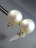 ESTATE LARGE .4CT DIAMOND & AAA SOUTH SEA PEARL 18K YELLOW GOLD CLASSIC EARRINGS