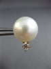 ESTATE LARGE .4CT DIAMOND & AAA SOUTH SEA PEARL 18K YELLOW GOLD CLASSIC EARRINGS