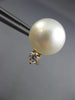ESTATE LARGE .4CT DIAMOND & AAA SOUTH SEA PEARL 18K YELLOW GOLD CLASSIC EARRINGS