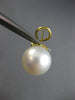 ESTATE LARGE .4CT DIAMOND & AAA SOUTH SEA PEARL 18K YELLOW GOLD CLASSIC EARRINGS