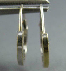 ANTIQUE SMALL 14KT WHITE GOLD 3D HANDCRAFTED FILIGREE HOOP EARRINGS #25586