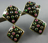 EXTRA LARGE DAVID WEBB 5.20CT MULTI GEM 18KT YELLOW GOLD HANGING EARRINGS #26673