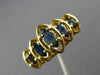 ANTIQUE 1.60CT SAPPHIRE 14KT YELLOW GOLD GRADUATING MARQUISE PYRAMID RING #22654
