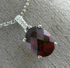 ESTATE 1.47CT DIAMOND & AAA GARNET 14KT WHITE GOLD 3D OVAL HALO FLOATING PENDANT