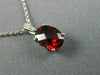 ESTATE 1.47CT DIAMOND & AAA GARNET 14KT WHITE GOLD 3D OVAL HALO FLOATING PENDANT