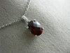 ESTATE 1.47CT DIAMOND & AAA GARNET 14KT WHITE GOLD 3D OVAL HALO FLOATING PENDANT