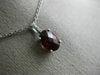 ESTATE 1.47CT DIAMOND & AAA GARNET 14KT WHITE GOLD 3D OVAL HALO FLOATING PENDANT