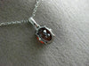 ESTATE 1.47CT DIAMOND & AAA GARNET 14KT WHITE GOLD 3D OVAL HALO FLOATING PENDANT