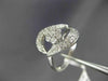 ESTATE WIDE .46CT ROUND DIAMOND 18KT WHITE GOLD 3D FLOWER LEAF LOVE FUN RING