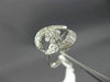 ESTATE WIDE .46CT ROUND DIAMOND 18KT WHITE GOLD 3D FLOWER LEAF LOVE FUN RING