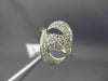 ESTATE WIDE .46CT ROUND DIAMOND 18KT WHITE GOLD 3D FLOWER LEAF LOVE FUN RING