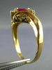 ESTATE WIDE .43CT ROUND DIAMOND & AAA MARQUISE RUBY 14KT YELLOW GOLD RING #22050