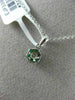 ESTATE SMALL .22CT DIAMOND & AAA EMERALD 14KT WHITE GOLD FLOWER FLOATING PENDANT