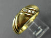 ESTATE .15CT DIAMOND 14K YELLOW GOLD 3 STONE MATTE TWIST MENS WEDDING RING 21320