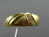 ESTATE .15CT DIAMOND 14K YELLOW GOLD 3 STONE MATTE TWIST MENS WEDDING RING 21320