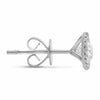 ESTATE .97CT DIAMOND 18KT WHITE GOLD 3D ROUND HALO MARTINI STUD LOVE EARRINGS