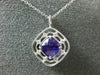 ESTATE .79CT DIAMOND & AAA AMETHYST 14K WHITE GOLD 3D SQUARE DOUBLE HALO PENDANT