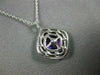 ESTATE .79CT DIAMOND & AAA AMETHYST 14K WHITE GOLD 3D SQUARE DOUBLE HALO PENDANT