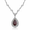 GIA LARGE 9.01CT DIAMOND & AAA RUBY 18KT 2 TONE GOLD PEAR SHAPE TENNIS NECKLACE