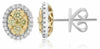 .55CT WHITE & FANCY YELLOW DIAMOND 14KT 2 TONE GOLD OVAL CLASSIC STUD EARRINGS