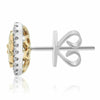 .55CT WHITE & FANCY YELLOW DIAMOND 14KT 2 TONE GOLD OVAL CLASSIC STUD EARRINGS