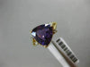 LARGE 3.24CT DIAMOND & AAA TRILLION AMETHYST 14KT YELLOW GOLD MILGRAIN FUN RING