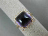 LARGE 4.63CT DIAMOND & AAA CUSHION CUT CABOCHON AMETHYST 14K ROSE GOLD HALO RING