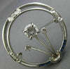 ANTIQUE LARGE 1.5CT OLD MINE DIAMOND & AAA SAPPHIRE 14K WHITE GOLD FLOWER BROOCH