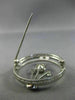 ANTIQUE LARGE 1.5CT OLD MINE DIAMOND & AAA SAPPHIRE 14K WHITE GOLD FLOWER BROOCH