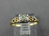 ANTIQUE .15CT OLD MINE DIAMOND 14KT 2 TONE GOLD FISHTAIL ENGAGEMENT RING #20018