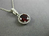 ESTATE .63CT DIAMOND & AAA GARNET 14K WHITE GOLD CLASSIC PAVE HALO ROUND PENDANT
