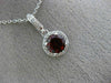 ESTATE .63CT DIAMOND & AAA GARNET 14K WHITE GOLD CLASSIC PAVE HALO ROUND PENDANT