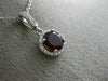 ESTATE .63CT DIAMOND & AAA GARNET 14K WHITE GOLD CLASSIC PAVE HALO ROUND PENDANT