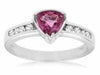 1.11CT DIAMOND & AAA PINK SAPPHIRE 14KT WHITE GOLD 3D SEMI BEZEL ENGAGEMENT RING
