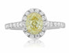 1.71CT WHITE & FANCY CANARY DIAMOND 18KT YELLOW GOLD & PLATINUM ENGAGEMENT RING