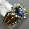 0.72CT DIAMOND & AAA SAPPHIRE 14KT 2 TONE GOLD 3D TEAR DROP HALO ENGAGEMENT RING