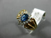 0.72CT DIAMOND & AAA SAPPHIRE 14KT 2 TONE GOLD 3D TEAR DROP HALO ENGAGEMENT RING
