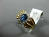 0.72CT DIAMOND & AAA SAPPHIRE 14KT 2 TONE GOLD 3D TEAR DROP HALO ENGAGEMENT RING