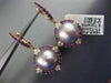 LARGE 1.84CT DIAMOND & AAA RHODOLITE TAHITIAN PINK PEARL 18KT ROSE GOLD EARRINGS
