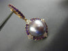LARGE 1.84CT DIAMOND & AAA RHODOLITE TAHITIAN PINK PEARL 18KT ROSE GOLD EARRINGS