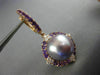 LARGE 1.84CT DIAMOND & AAA RHODOLITE TAHITIAN PINK PEARL 18KT ROSE GOLD EARRINGS