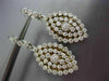 LARGE 1.52CT DIAMOND 18K 2 TONE GOLD MARQUISE SHAPE FILIGREE LEVER BACK EARRINGS