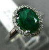 1.29CT DIAMOND & AAA OVAL EMERALD 14K WHITE GOLD 3D HALO CLASSIC ENGAGEMENT RING